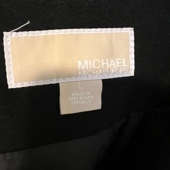 Michael Kors Women’s Black Asymmetrical Belted Wrap Coat - Picture 2 of 5